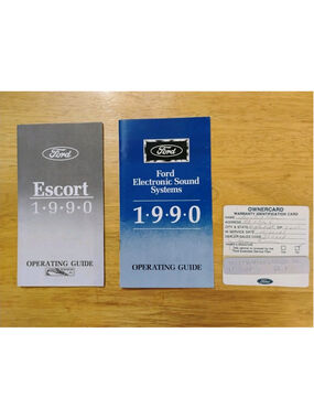FORD ESCORT 1990 Operatoring Guide Electronic Sound Systems Guide Warranty Card